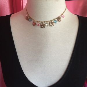 VTG PIDIDDLY LINKS Kitty Cat, Heart Charm Necklace